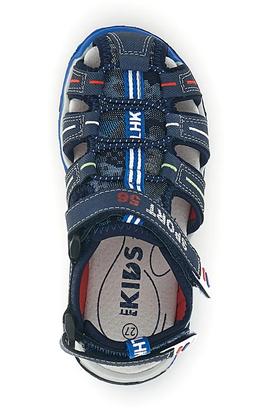Sandali blu con punta chiusa e chiusura a strappo Pitt kids 15113