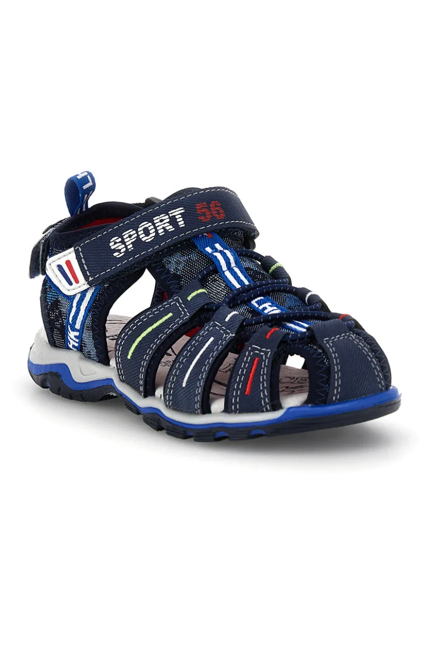 Sandali blu con punta chiusa e chiusura a strappo Pitt kids 15113