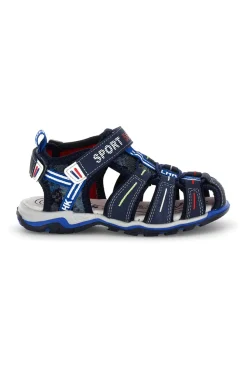 Sandali blu con punta chiusa e chiusura a strappo Pitt kids 15113