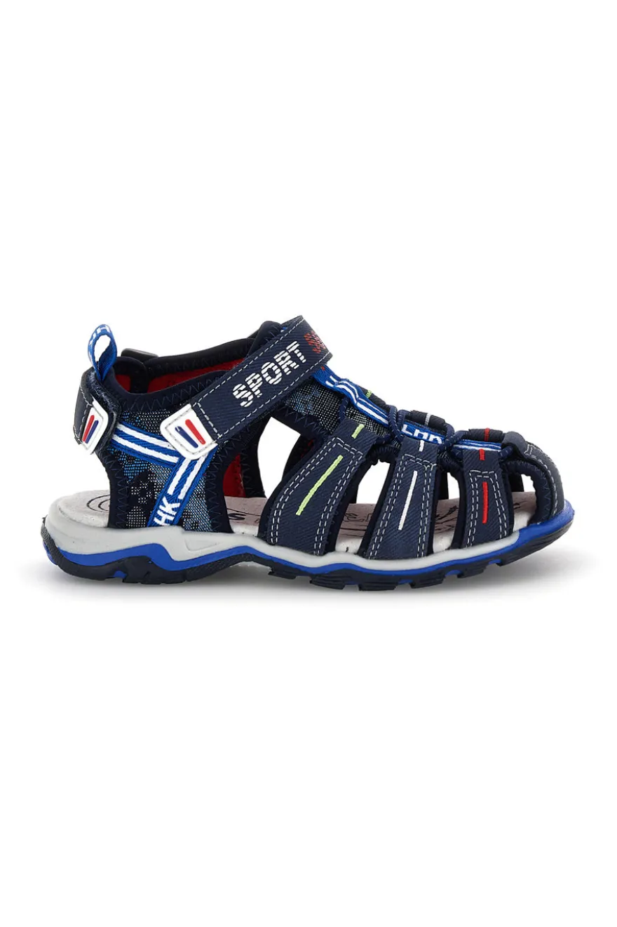 Sandali blu con punta chiusa e chiusura a strappo Pitt kids 15113