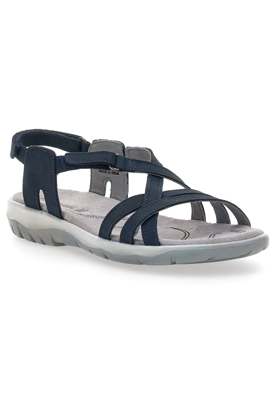 Sandali Blu Con Sottopiede in Vera Pelle Fly Dinamic 65