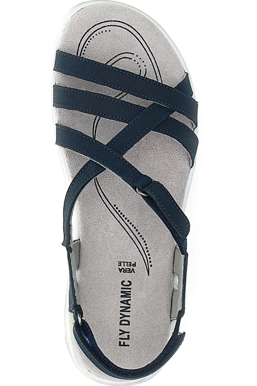 Sandali Blu Con Sottopiede in Vera Pelle Fly Dinamic 65