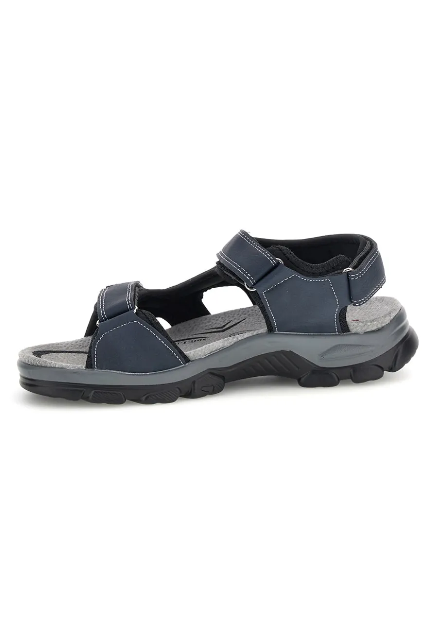 Sandali blu con sottopiede in vera pelle Canguro CA1011
