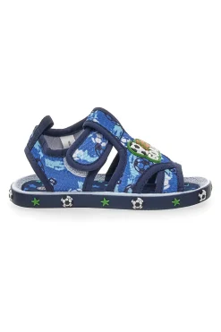 Sandali blu con stampa calcio Pitt kids PK2560A