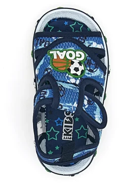 Sandali blu con stampa calcio Pitt kids PK2560A