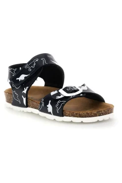 Sandali blu con stampa dinosauri doppia regolazione Pitt kids 45289gdn