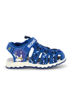Sandali blu con stampa Sonic e chiusura a strappo Sonic N9610089S10