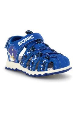 Sandali blu con stampa Sonic e chiusura a strappo Sonic N9610089S10