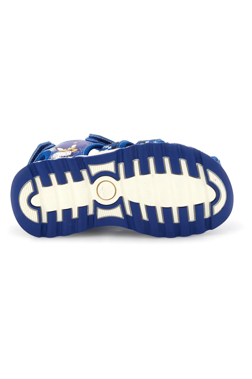 Sandali blu con stampa Sonic e chiusura a strappo Sonic N9610089S10
