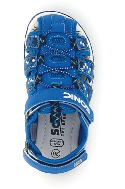 Sandali blu con stampa Sonic e chiusura a strappo Sonic N9610089S10