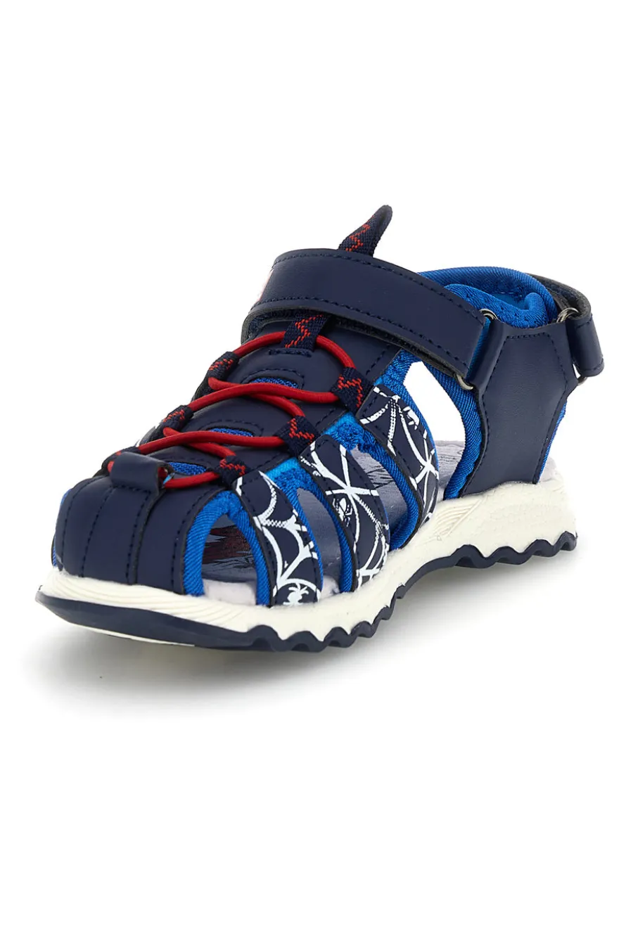 Sandali blu con stampa Spiderman e chiusura a strappo Spiderman R1310669S