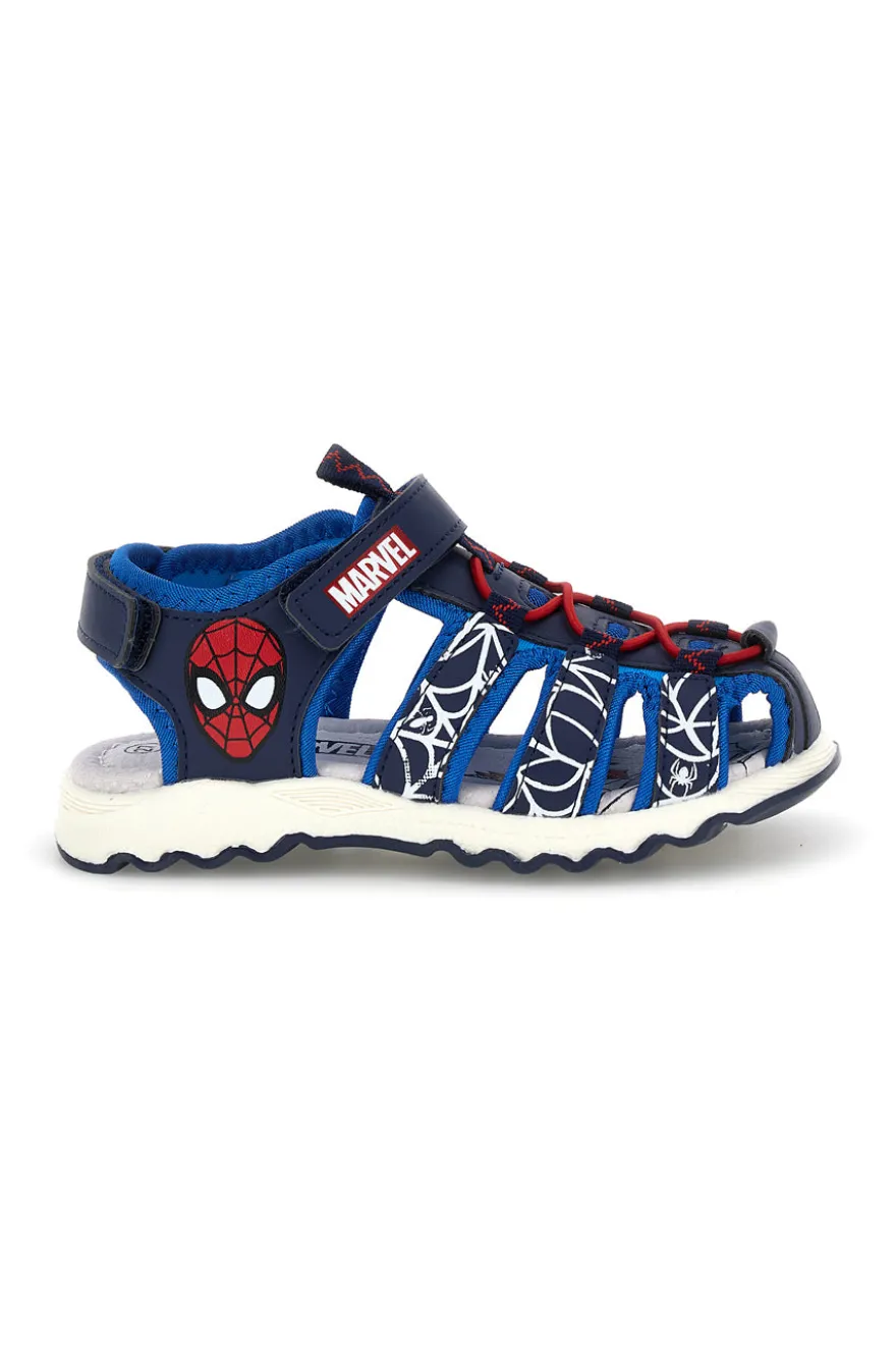 Sandali blu con stampa Spiderman e chiusura a strappo Spiderman R1310669S
