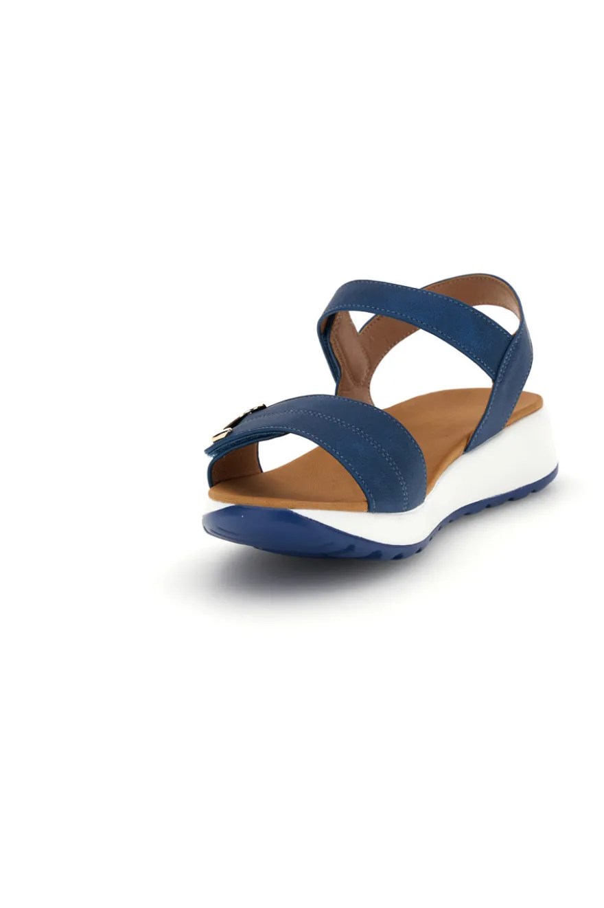 Sandali blu con strappi in velcro suola comfort Plocadi Bza242387a