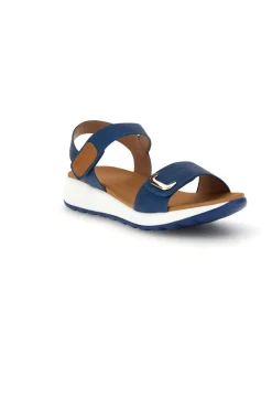 Sandali blu con strappi in velcro suola comfort Plocadi Bza242387a