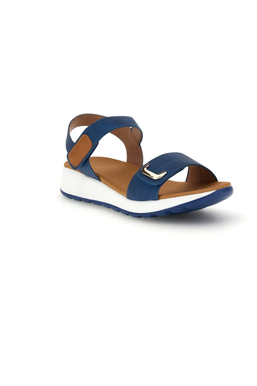 Sandali blu con strappi in velcro suola comfort Plocadi Bza242387a
