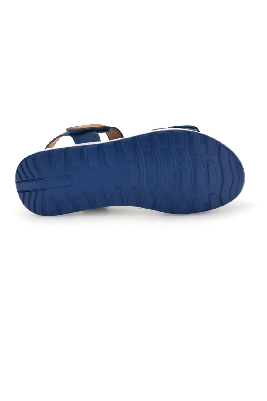 Sandali blu con strappi in velcro suola comfort Plocadi Bza242387a