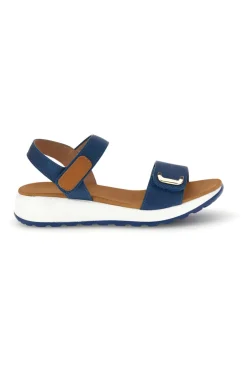 Sandali blu con strappi in velcro suola comfort Plocadi Bza242387a