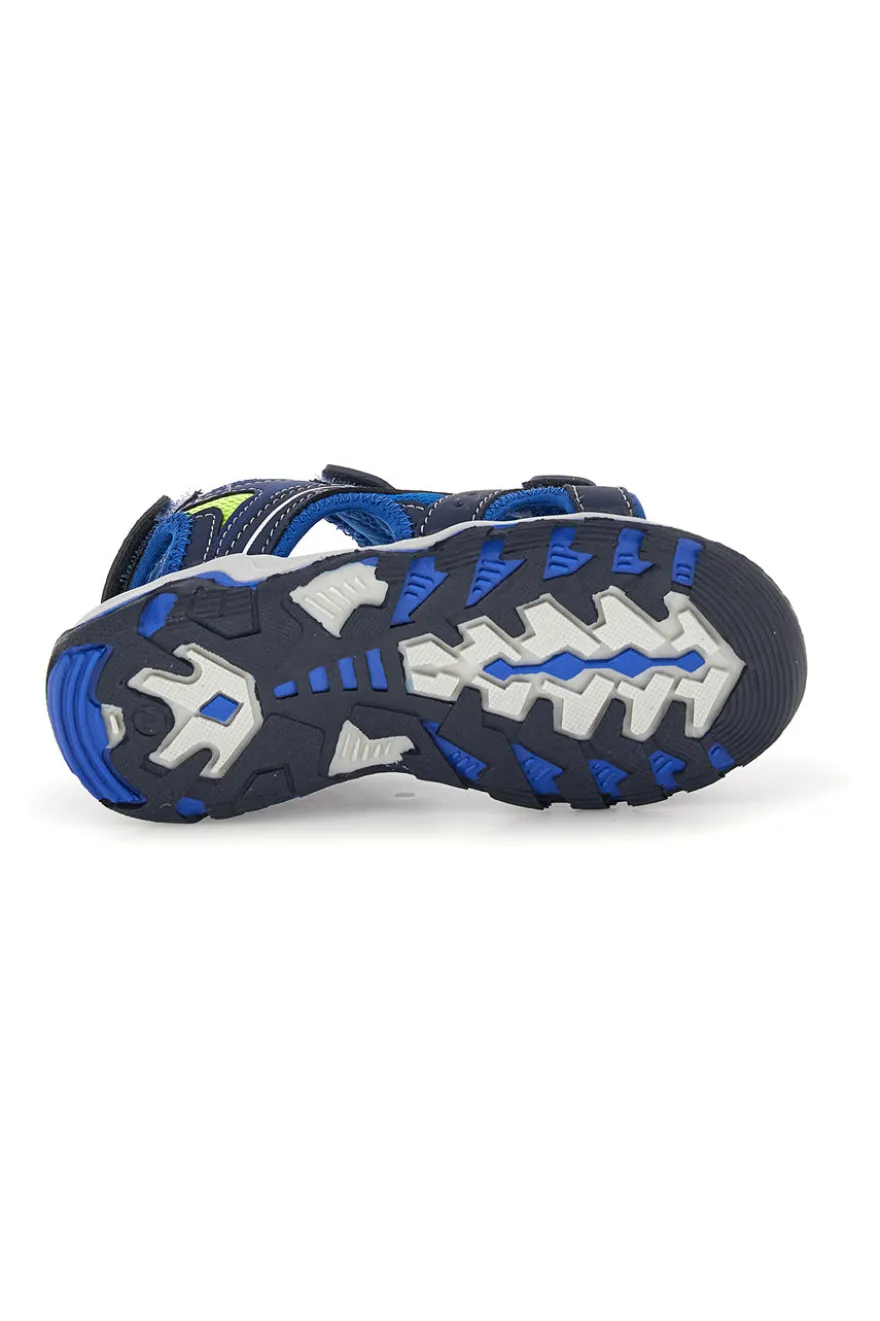Sandali blu con strappi Pitt kids 15115