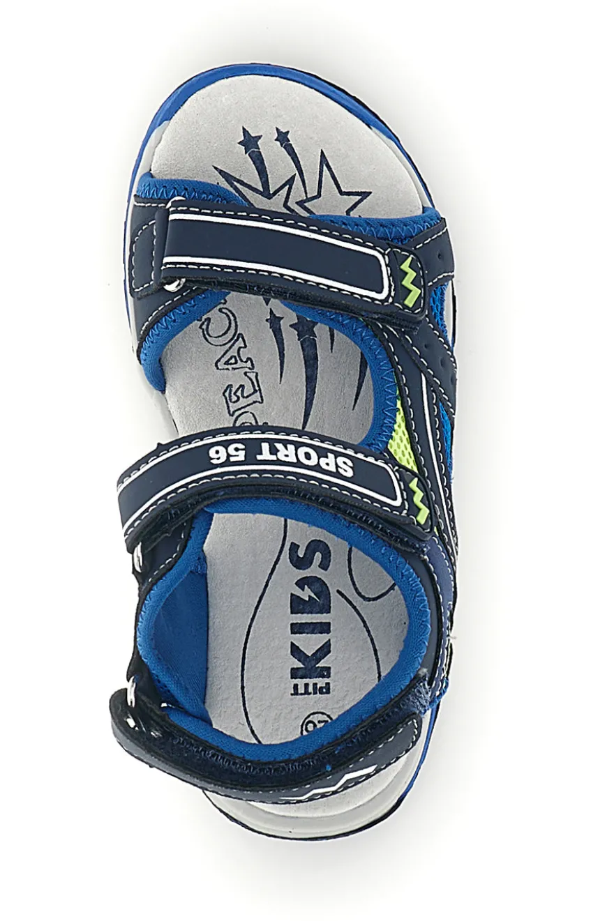 Sandali blu con strappi Pitt kids 15115