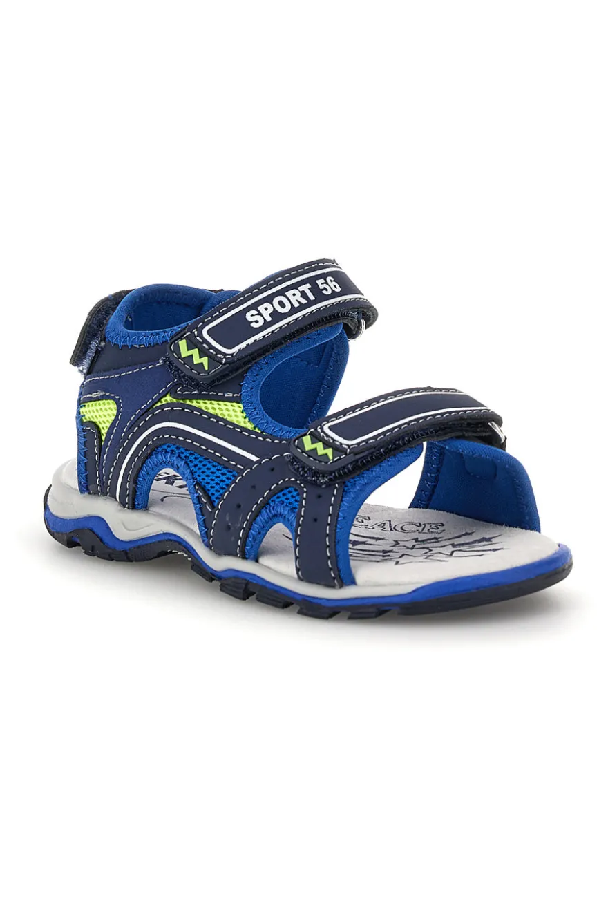 Sandali blu con strappi Pitt kids 15115