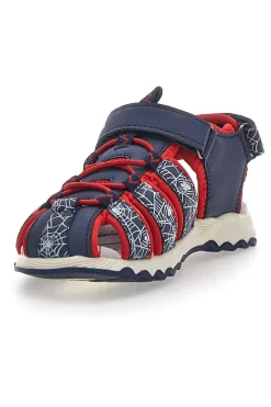 Sandali Blu con Strappo in Velcro Spiderman R1310531