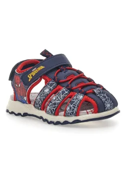 Sandali Blu con Strappo in Velcro Spiderman R1310531
