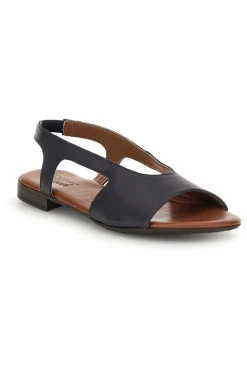 Sandali blu con tomaia in vera pelle Pittarello look 225620