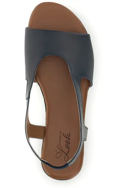 Sandali blu con tomaia in vera pelle Pittarello look 225620