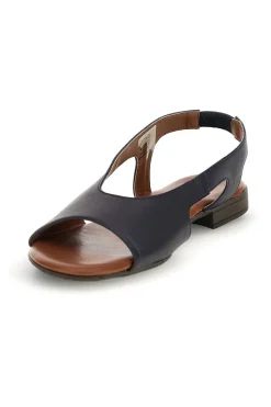 Sandali blu con tomaia in vera pelle Pittarello look 225620