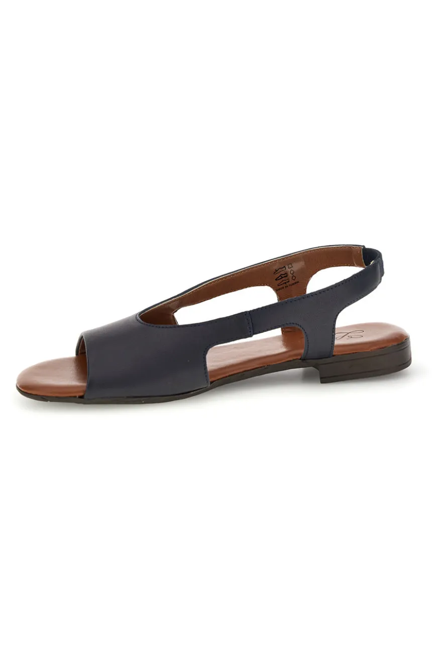 Sandali blu con tomaia in vera pelle Pittarello look 225620