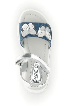 Sandali Blu e Argento con Applicazione Cuore Grazie girl 218593