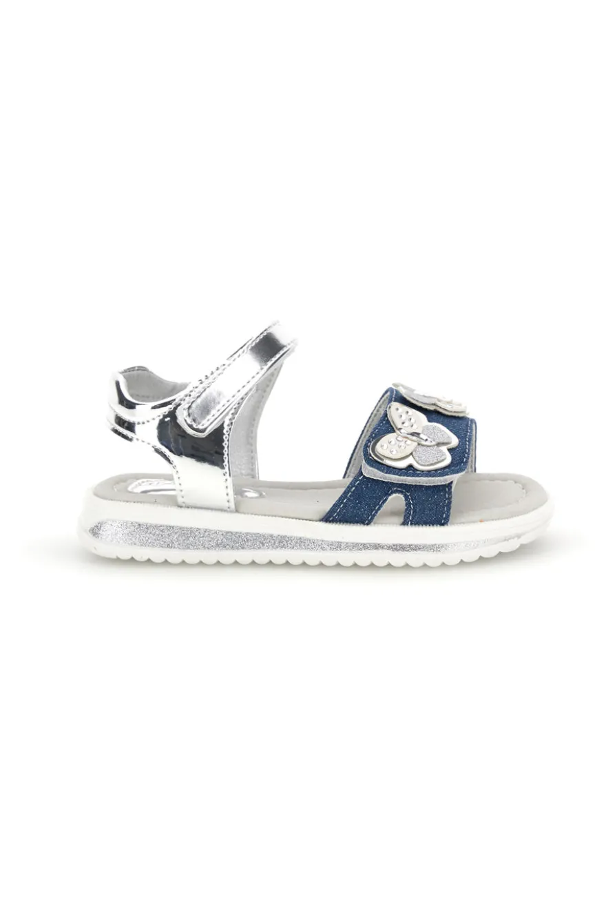 Sandali Blu e Argento con Applicazione Cuore Grazie girl 218593