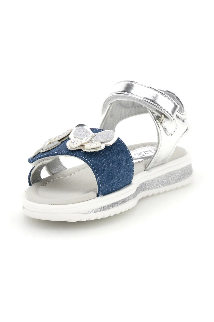 Sandali Blu e Argento con Applicazione Cuore Grazie girl 218593