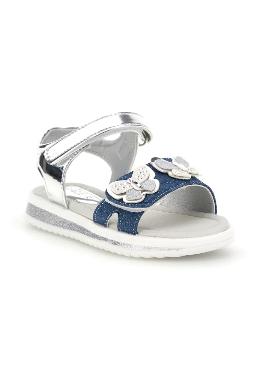 Sandali Blu e Argento con Applicazione Cuore Grazie girl 218593
