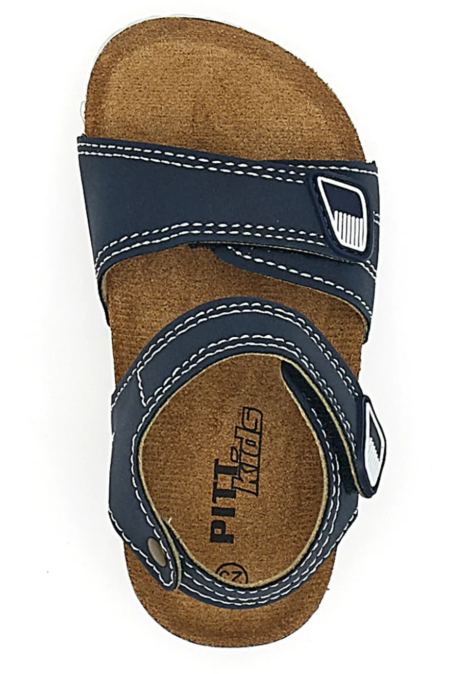 Sandali Blu e bainco con chiusura a strappo PITT KIDS 14128