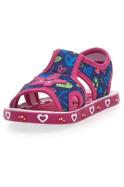 Sandali Blu e Fucsia in Tessuto Pitt Kids 2870