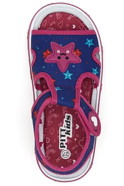 Sandali blu e fuxia in tessuto Pitt Kids PK2871B