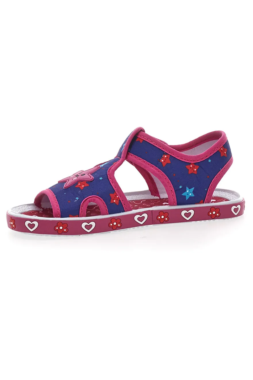 Sandali blu e fuxia in tessuto Pitt Kids PK2871B