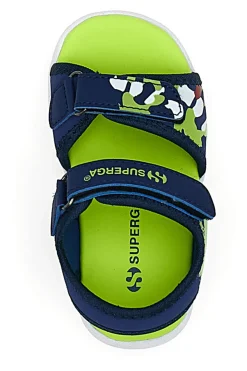 Sandali Blu e Lime con Fascia Regolabile con Velcro Superga 63820