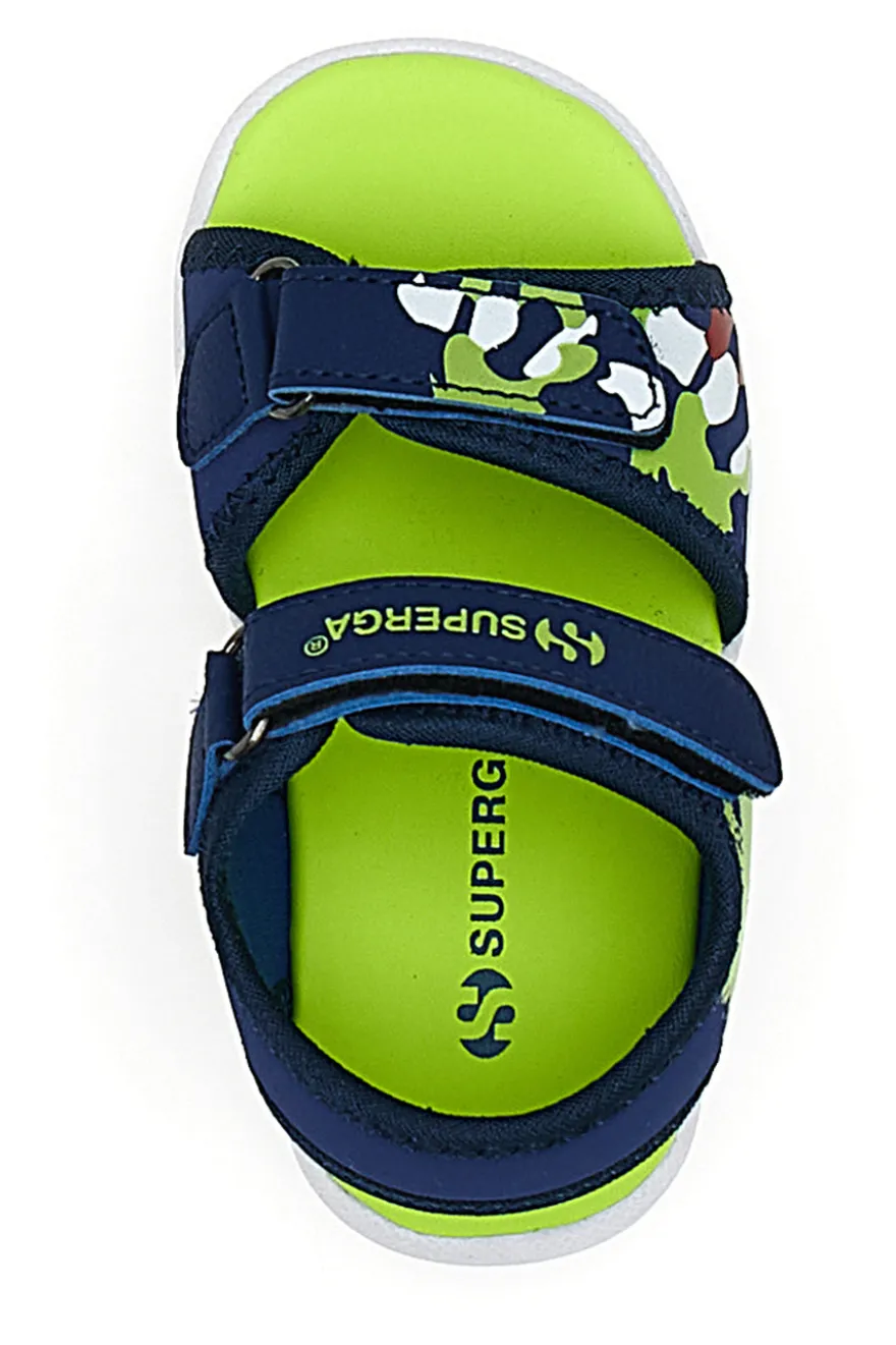 Sandali Blu e Lime con Fascia Regolabile con Velcro Superga 63820