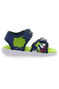 Sandali Blu e Lime con Fascia Regolabile con Velcro Superga 63820