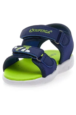 Sandali Blu e Lime con Fascia Regolabile con Velcro Superga 63820