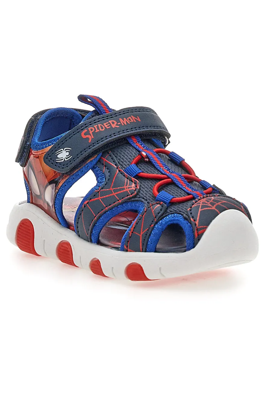 Sandali blu e rossi con luci Spiderman M14615