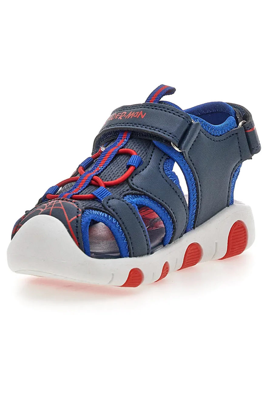 Sandali blu e rossi con luci Spiderman M14615