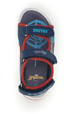 Sandali blu e rossi con strappi e luci Spiderman M14368