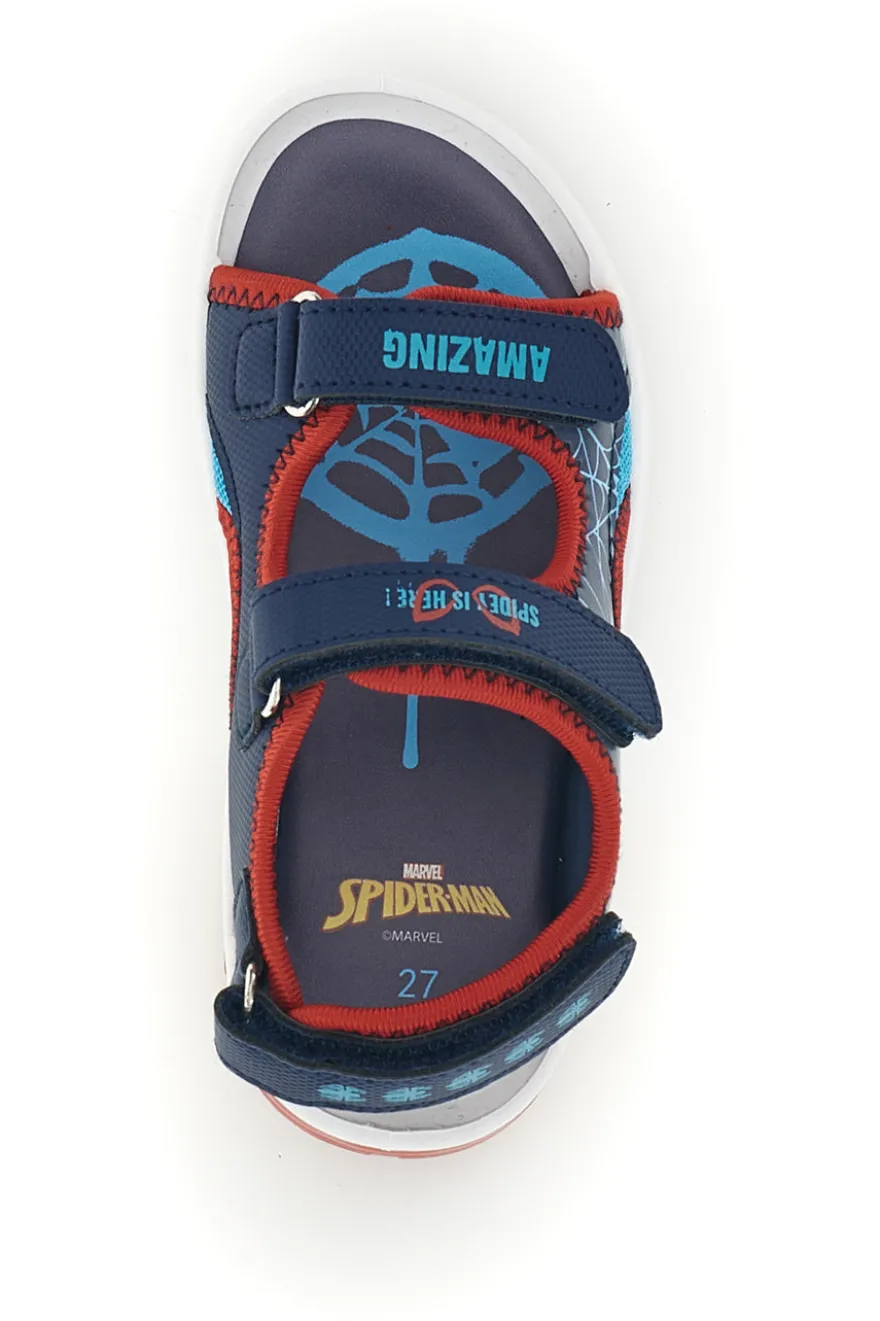 Sandali blu e rossi con strappi e luci Spiderman M14368