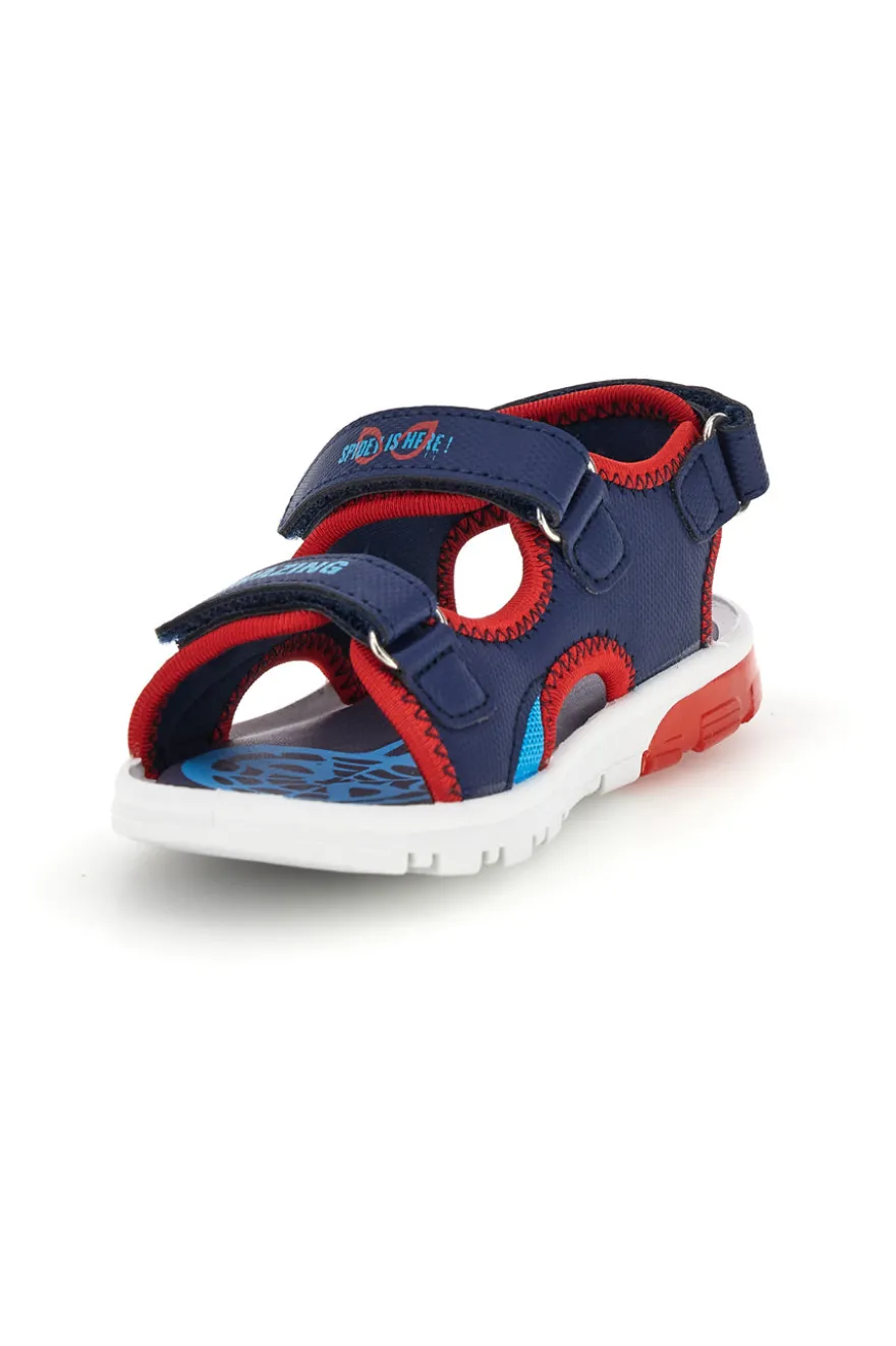 Sandali blu e rossi con strappi e luci Spiderman M14368