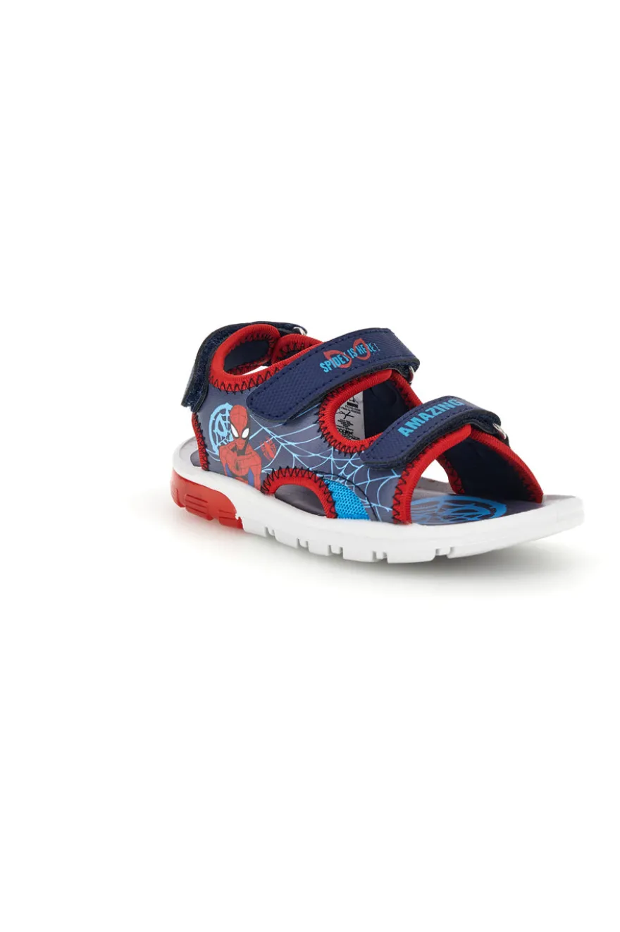 Sandali blu e rossi con strappi e luci Spiderman M14368