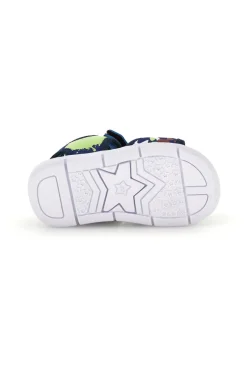 Sandali blu e verde con chiusura a strappo Superga S63S820