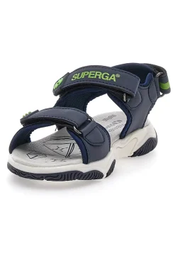 Sandali Blu e Verdi con Fasce con Velcro Superga 63479